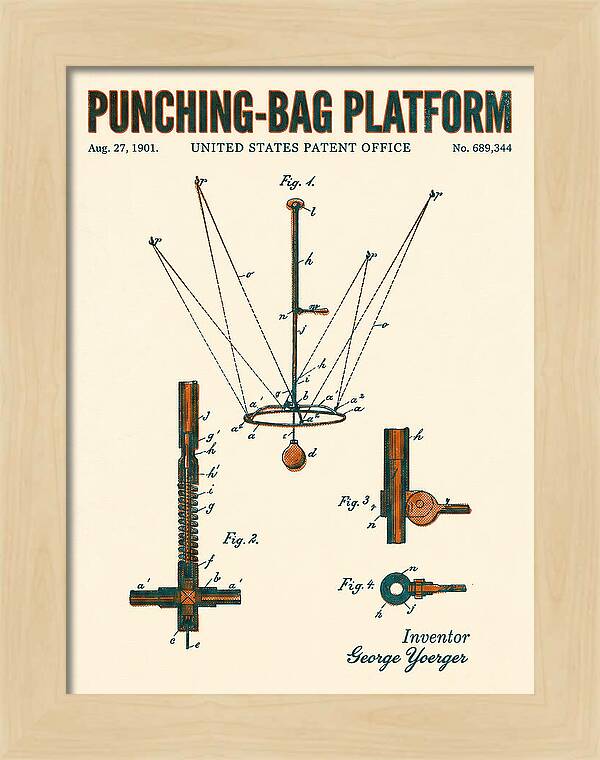 Punching Bag Platform Retro Patent Us689344a