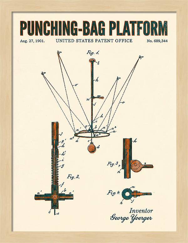 Punching Bag Platform Retro Patent Us689344a
