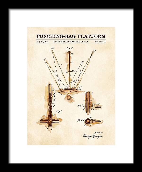 Punching Bag Platform Watercolor Patent Us689344a