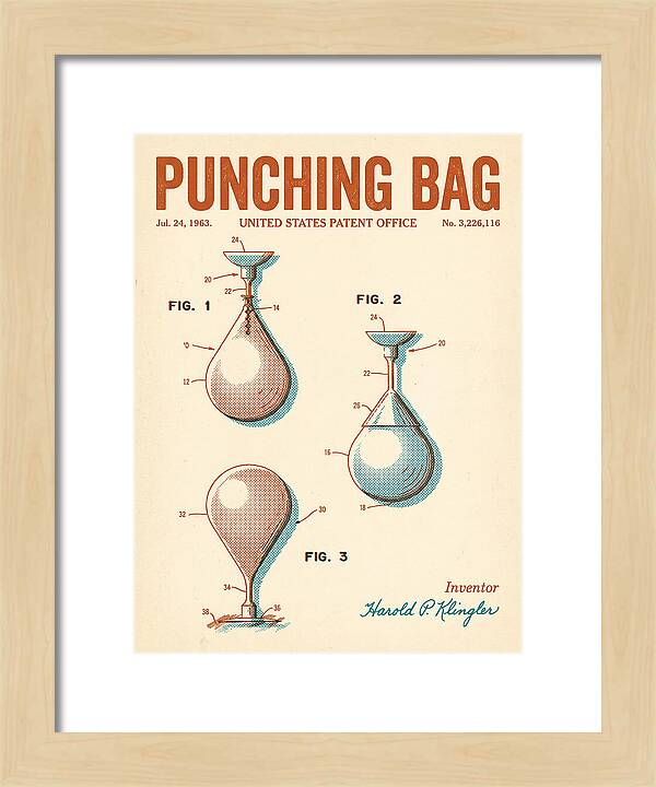 Punching Bag Retro Patent Us3226116a