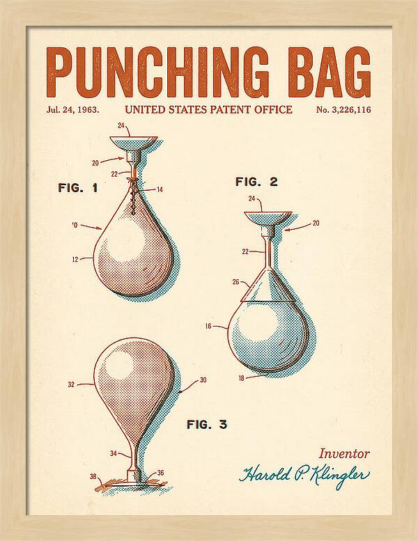 Punching Bag Retro Patent Us3226116a