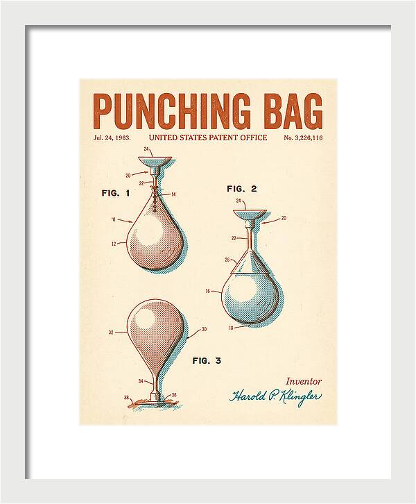 Punching Bag Retro Patent Us3226116a