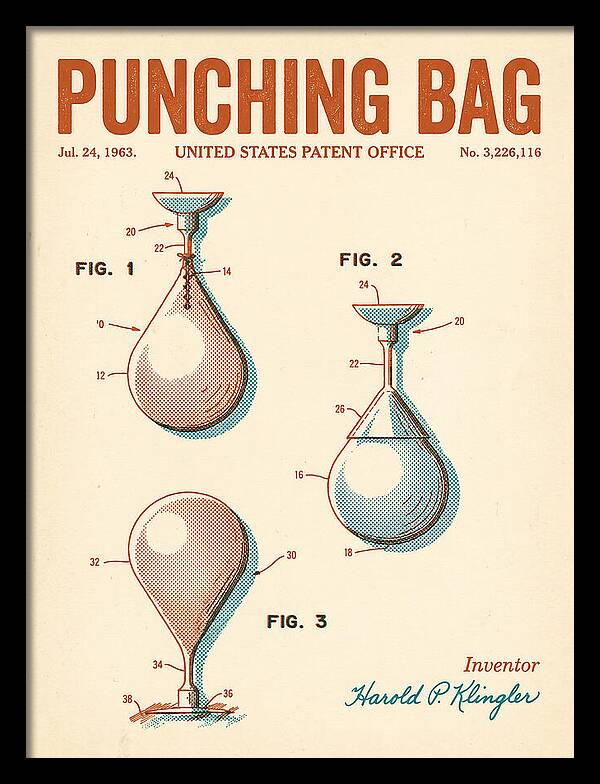 Punching Bag Retro Patent Us3226116a