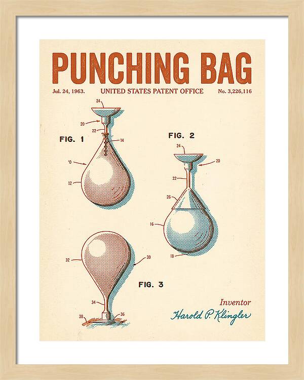 Punching Bag Retro Patent Us3226116a