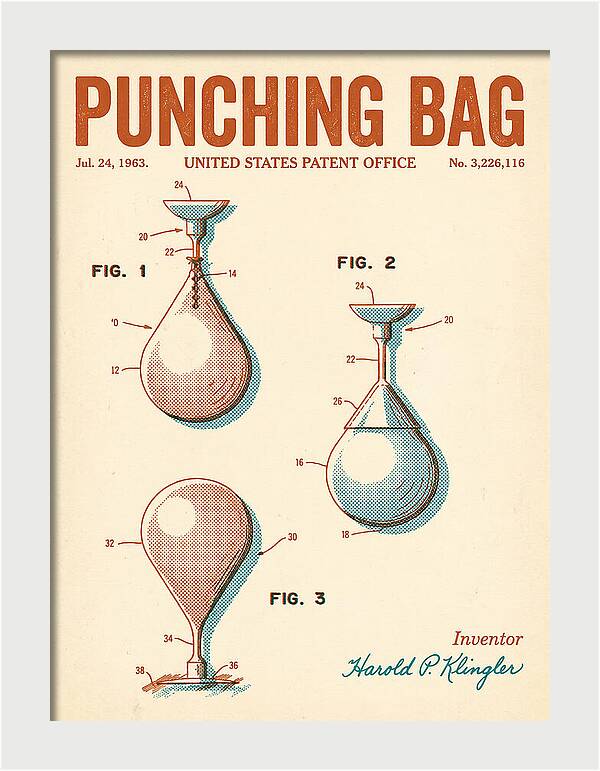 Punching Bag Retro Patent Us3226116a