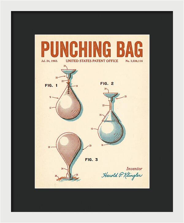 Punching Bag Retro Patent Us3226116a