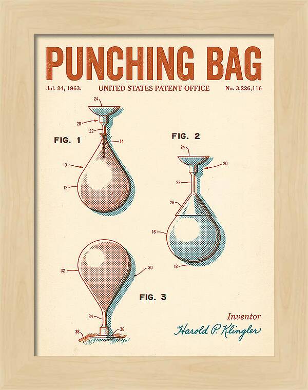 Punching Bag Retro Patent Us3226116a