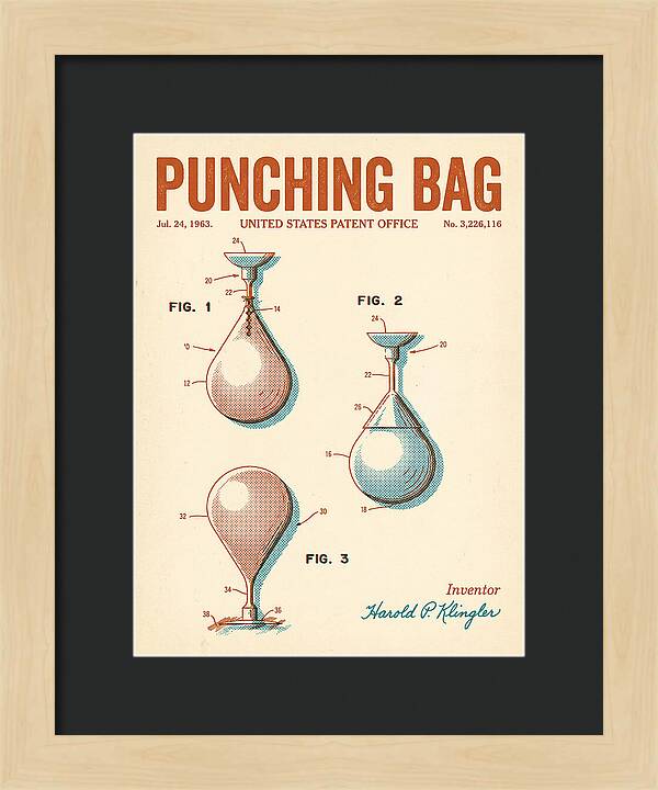 Punching Bag Retro Patent Us3226116a