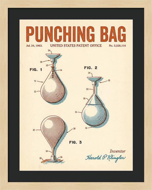 Punching Bag Retro Patent Us3226116a