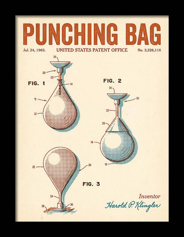 Punching Bag Retro Patent Us3226116a