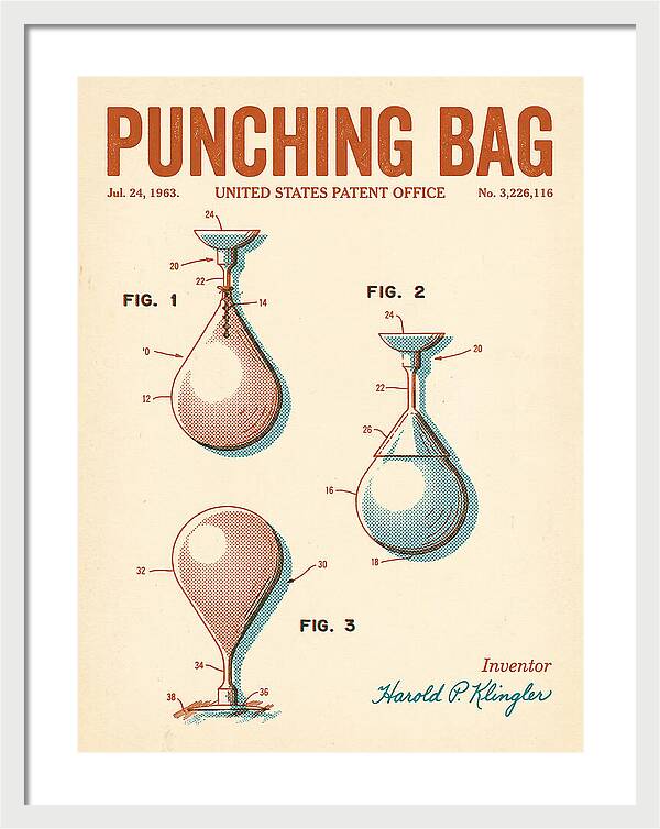 Punching Bag Retro Patent Us3226116a