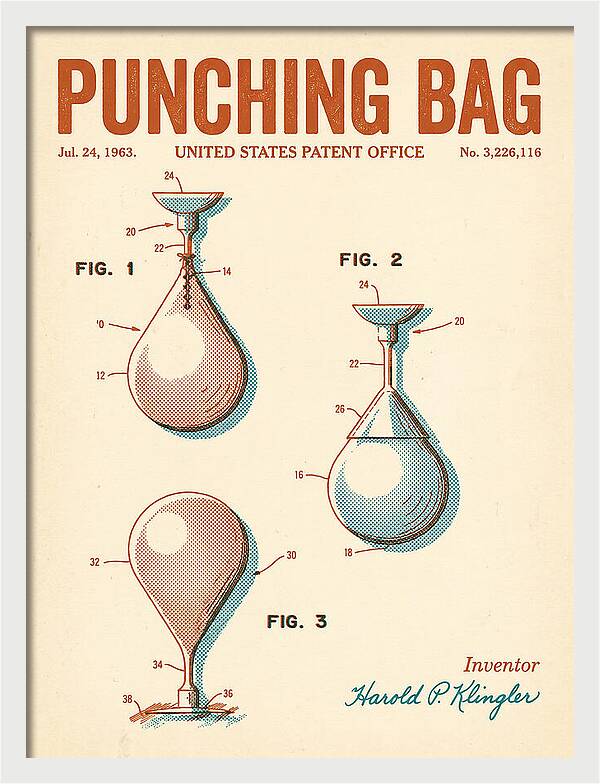 Punching Bag Retro Patent Us3226116a