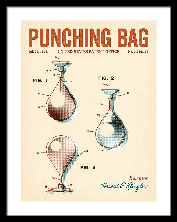 Punching Bag Retro Patent Us3226116a
