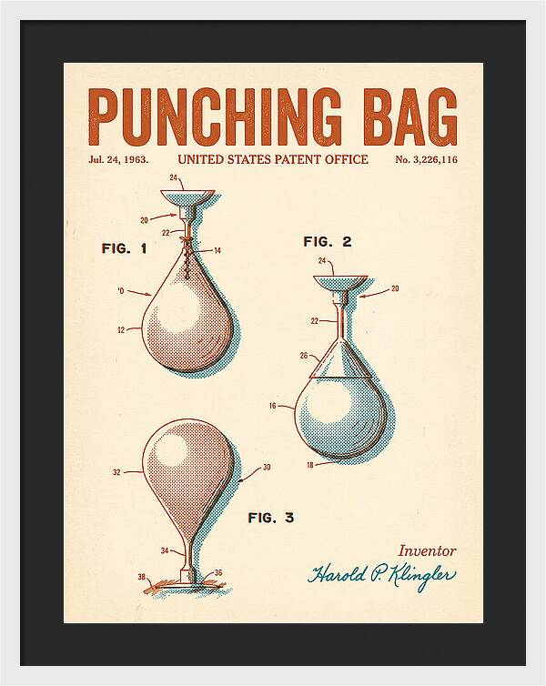 Punching Bag Retro Patent Us3226116a