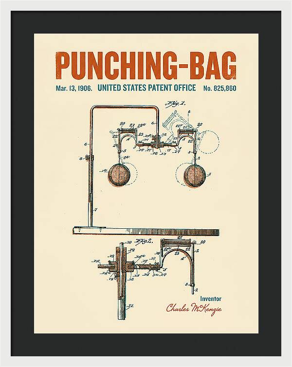 Punching Bag Retro Patent Us825860a