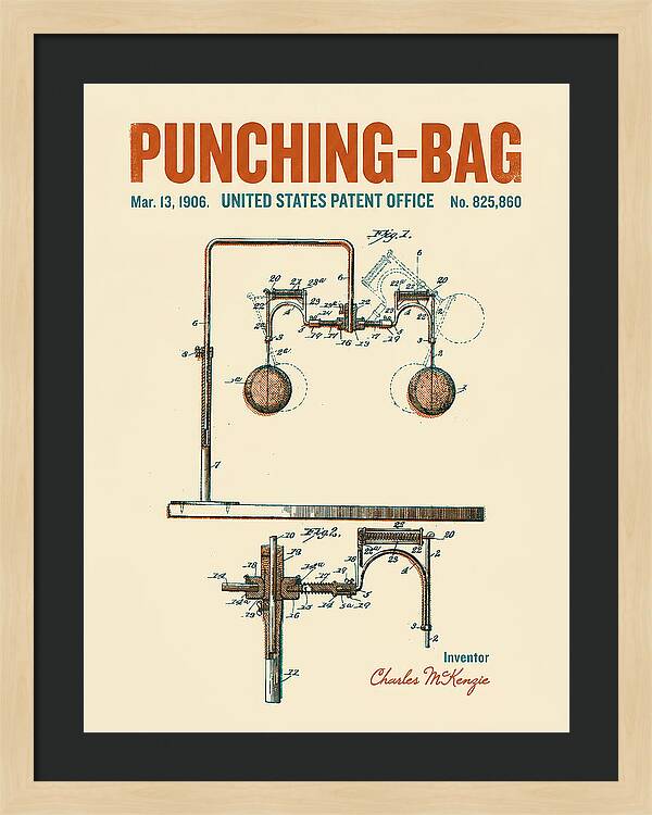Punching Bag Retro Patent Us825860a