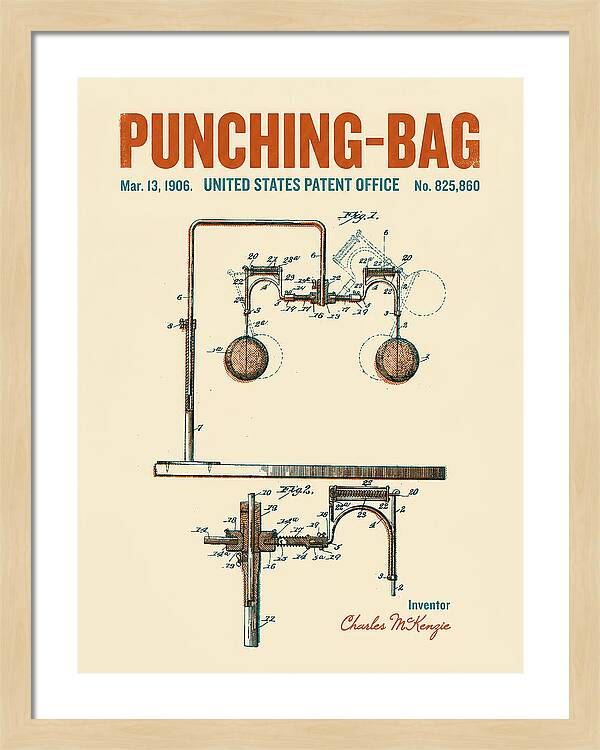 Punching Bag Retro Patent Us825860a