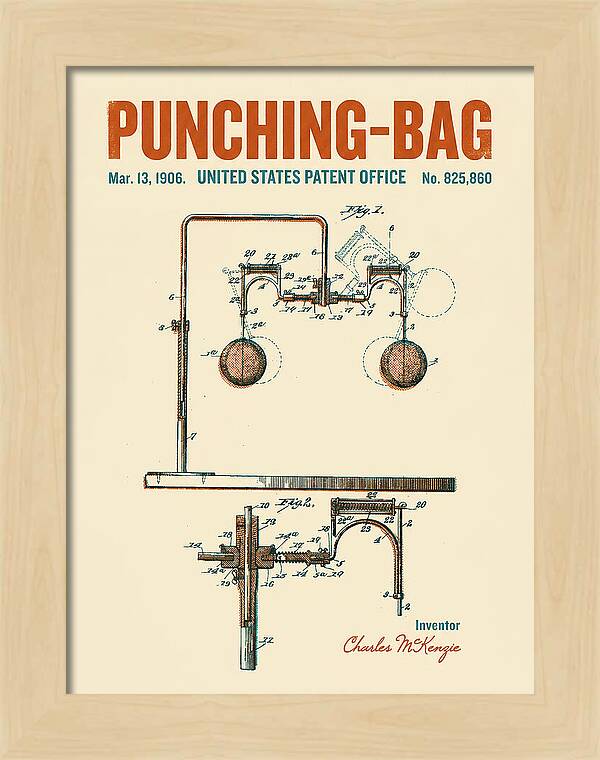 Punching Bag Retro Patent Us825860a