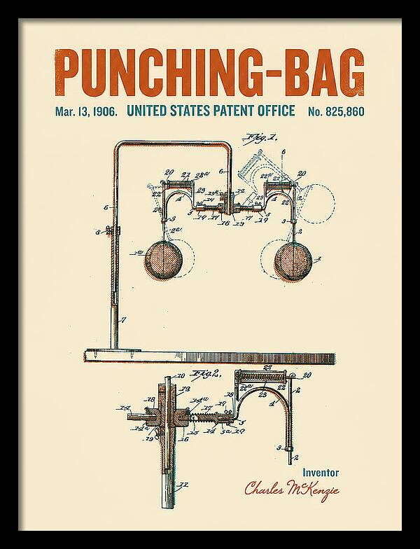 Punching Bag Retro Patent Us825860a