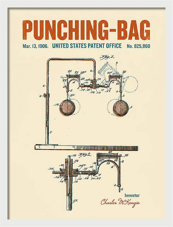 Punching Bag Retro Patent Us825860a
