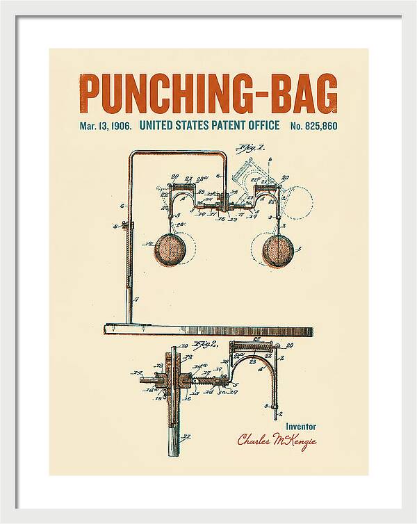 Punching Bag Retro Patent Us825860a