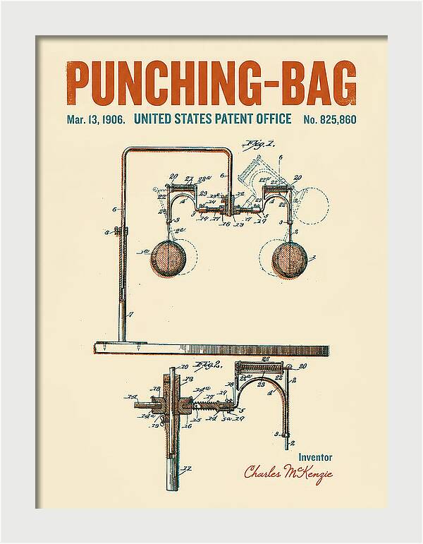Punching Bag Retro Patent Us825860a