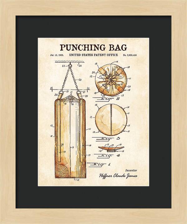 Punching Bag Watercolor Patent Us2826416a