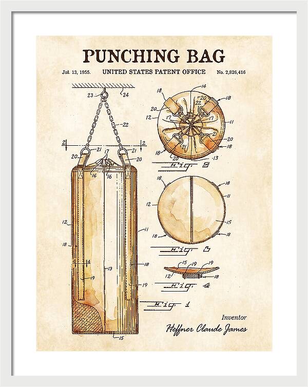 Punching Bag Watercolor Patent Us2826416a