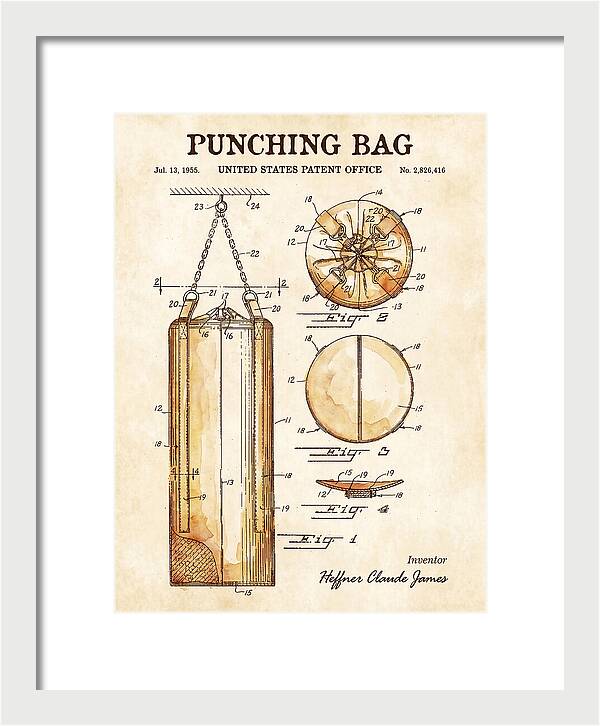 Punching Bag Watercolor Patent Us2826416a
