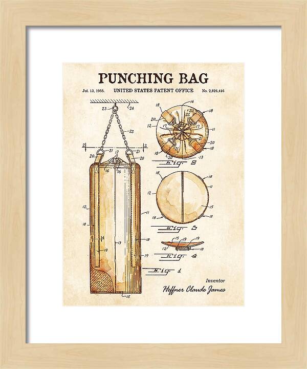 Punching Bag Watercolor Patent Us2826416a