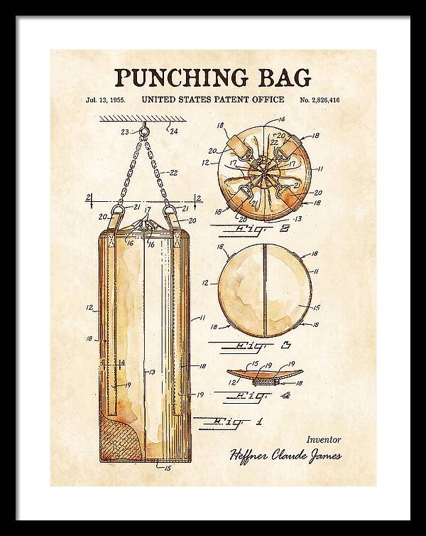 Punching Bag Watercolor Patent Us2826416a
