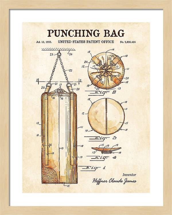 Punching Bag Watercolor Patent Us2826416a
