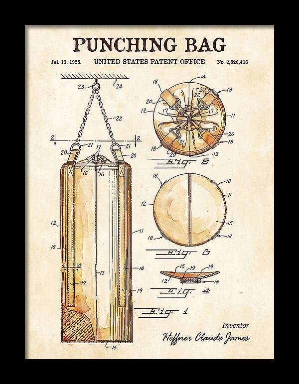Punching Bag Watercolor Patent Us2826416a
