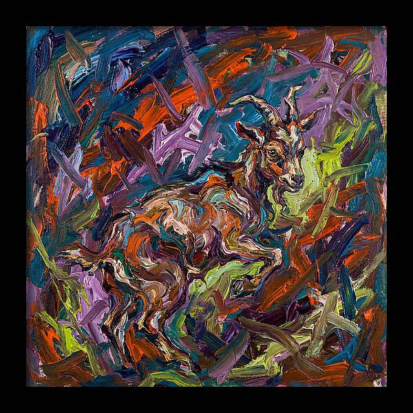 Pygmy Goat In Expressionist Style
