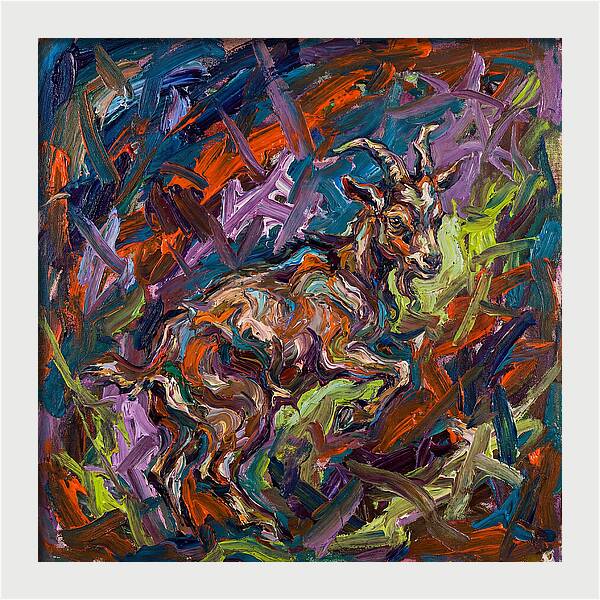 Pygmy Goat In Expressionist Style