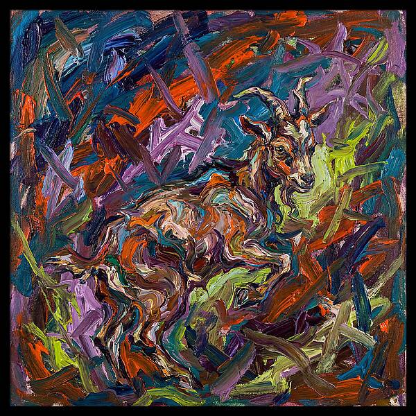 Pygmy Goat In Expressionist Style