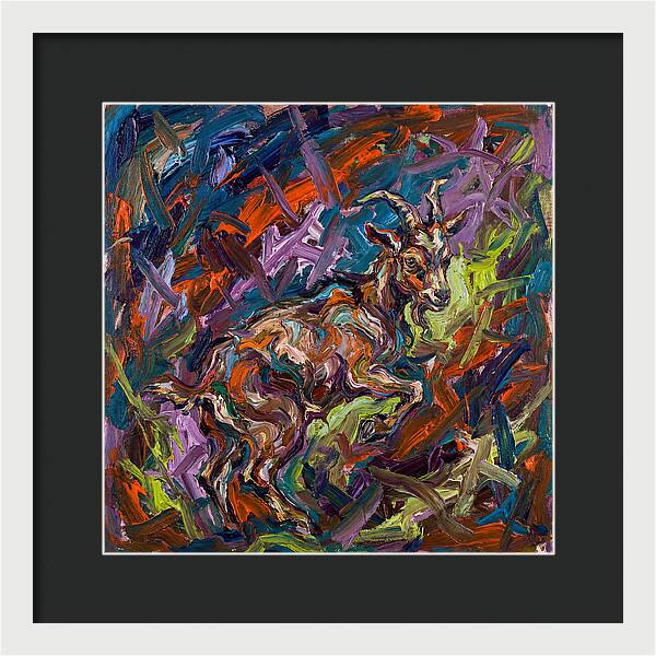 Pygmy Goat In Expressionist Style