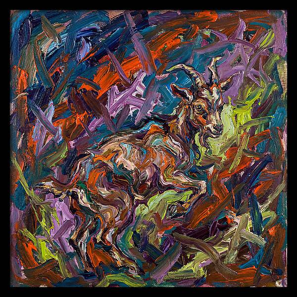 Pygmy Goat In Expressionist Style