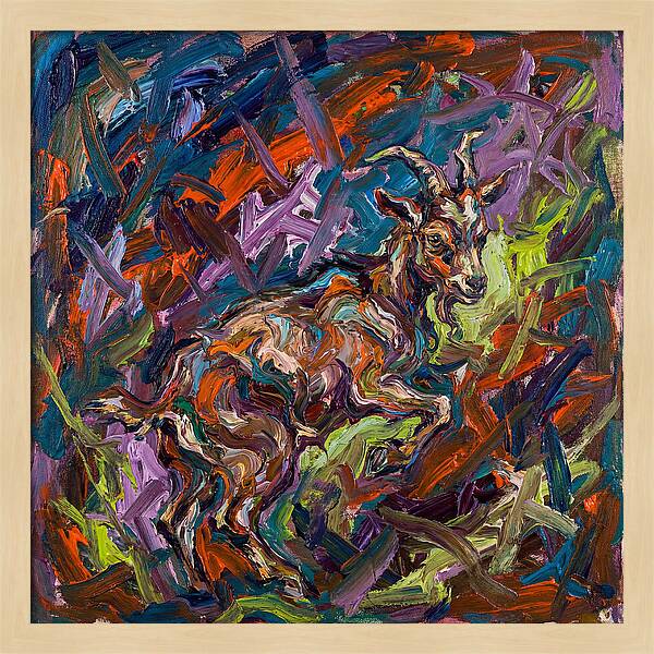 Pygmy Goat In Expressionist Style