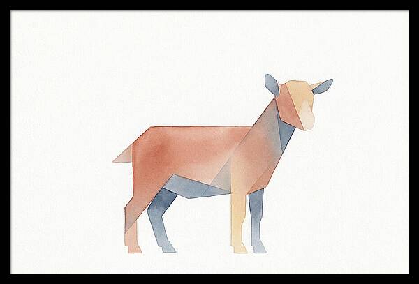Pygmy Goat In Watercolor Style