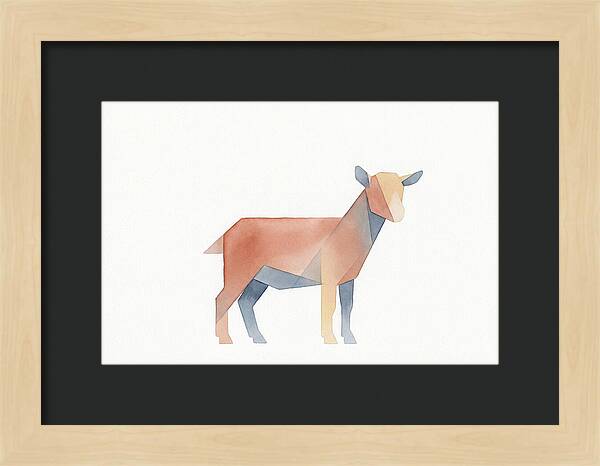 Pygmy Goat In Watercolor Style
