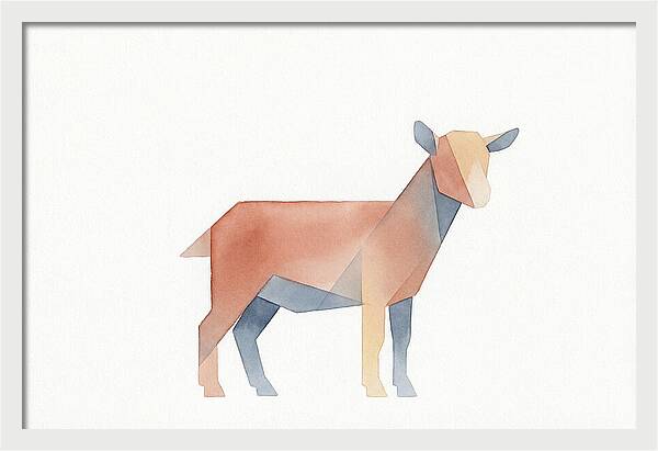 Pygmy Goat In Watercolor Style