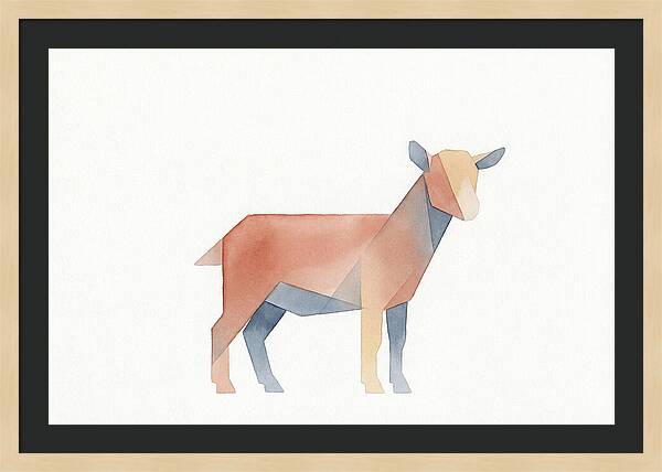 Pygmy Goat In Watercolor Style