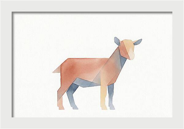 Pygmy Goat In Watercolor Style