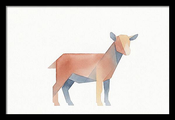 Pygmy Goat In Watercolor Style