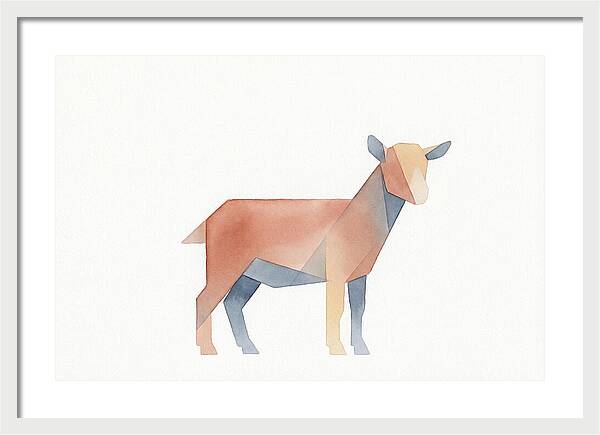 Pygmy Goat In Watercolor Style