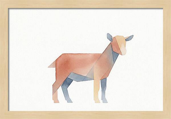 Pygmy Goat In Watercolor Style