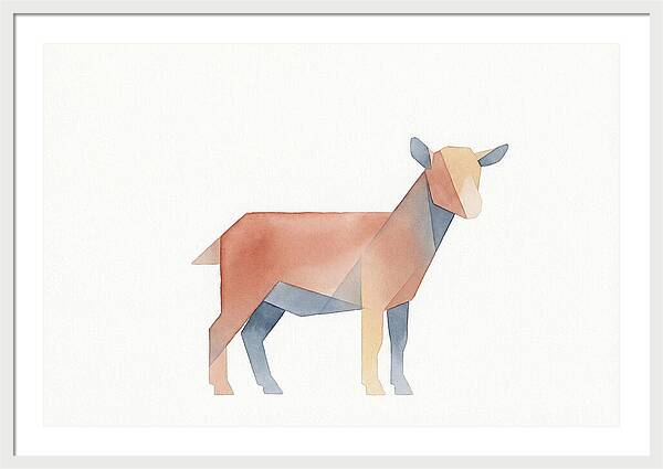 Pygmy Goat In Watercolor Style