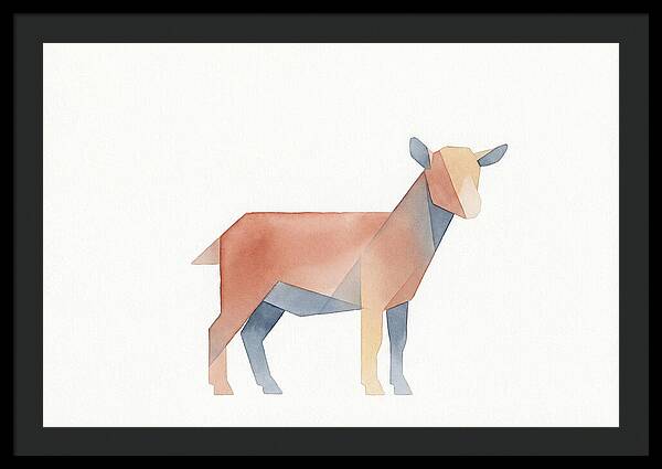Pygmy Goat In Watercolor Style