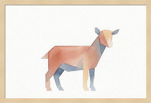 Pygmy Goat In Watercolor Style